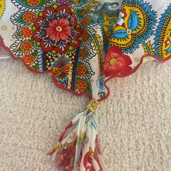 Luli Fama floral swim top with tassel - Women’s Small - Picture 3 of 7